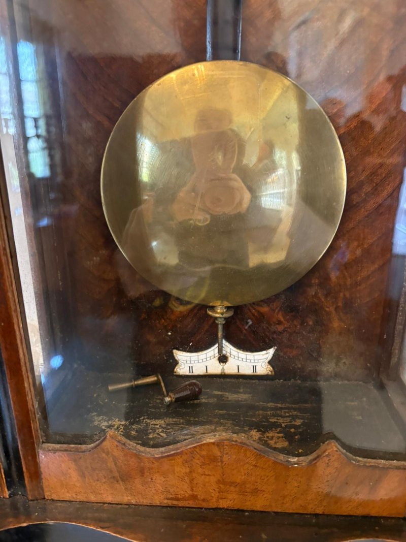 Antique Vienna Walnut Double Weight Wall Clock - Image 7